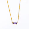 Wholesale Unisex Simple Geometric Square Zircon Twelve Birthstone 18K Plated Titanium Steel Ochain Bracelet