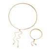 Wholesale Unisex Simple Geometric Stainless Steel Ball Bead And O Word Chain Jewelry Set With Electroplating