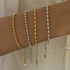 Wholesale Unisex Simple Geometric Stainless Steel Ball Bead And O Word Chain Jewelry Set With Electroplating