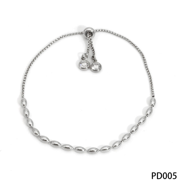 Wholesale Unisex Simple Geometric Stainless Steel Ball Bead And O Word Chain Jewelry Set With Electroplating