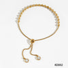 Wholesale Unisex Simple Geometric Stainless Steel Ball Bead And O Word Chain Jewelry Set With Electroplating