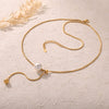 Wholesale Unisex Simple Geometric Titanium Steel Electroplated Necklace With Snake Chain And Round Bead Tassel Pendant