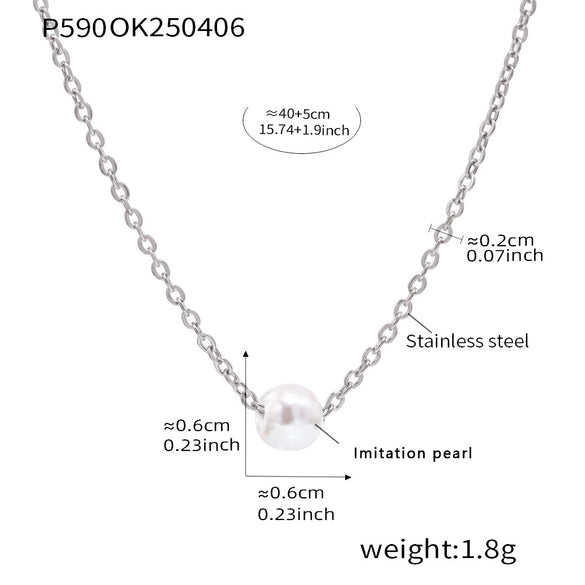 Wholesale Unisex Simple Geometric Titanium Steel Ferris Wheel Electroplated Clavicle Necklace