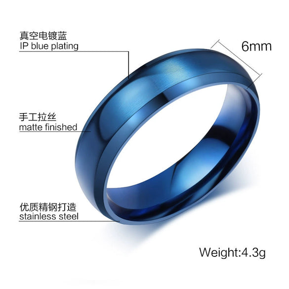 Wholesale Unisex Simple Geometric Ushape Titanium Steel Glossy Finger Ring With Electroplating