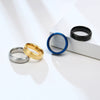 Wholesale Unisex Simple Geometric Ushape Titanium Steel Glossy Finger Ring With Electroplating