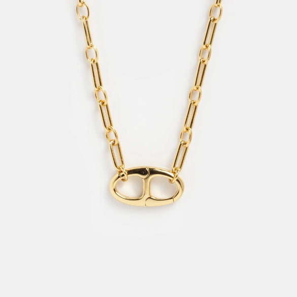 Wholesale Unisex Simple Heart Shape Copper Electroplated Necklace With White Zircon Pendant And String Of Pearls Chain