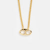 Wholesale Unisex Simple Heart Shape Copper Electroplated Necklace With White Zircon Pendant And String Of Pearls Chain