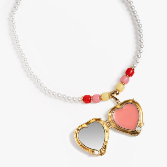 Wholesale Unisex Simple Heart Shape Copper Electroplated Pendant Pearl Clavicle Necklace