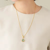 Wholesale Unisex Simple Heart Shape Copper Sapphire Blue Zircon Pendant Necklace With 18K Gold Color Retention Electroplating