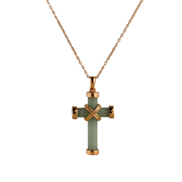 Wholesale Unisex Simple Heart Shape Cross Water Drop Pendant Paper Clip Necklace With String Of Pearls Chain Copper Electroplated Gold Color Retention