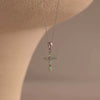 Wholesale Unisex Simple Heart Shape Cross Water Drop Pendant Paper Clip Necklace With String Of Pearls Chain Copper Electroplated Gold Color Retention