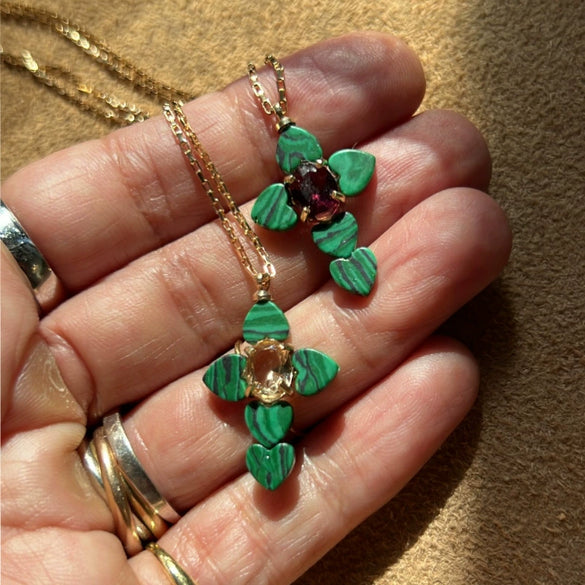 Wholesale Unisex Simple Heart Shape Cross Zircon Pendant Copper Electroplated Clavicle Chain Necklace