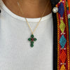 Wholesale Unisex Simple Heart Shape Cross Zircon Pendant Copper Electroplated Clavicle Chain Necklace