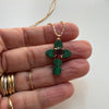 Wholesale Unisex Simple Heart Shape Cross Zircon Pendant Copper Electroplated Clavicle Chain Necklace