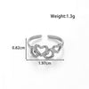 Wholesale Unisex Snake Love French Vintage Style Open Adjustable Ring In Titanium Steel With Heart Shape And Animal Pattern Electroplated
