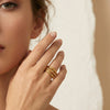 Wholesale Unisex Stacked Colorblocked Geometric Stainless Steel Ring Set With 18K Gold Vacuum Plating Childlike Style Hand Jewelry