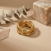 Wholesale Unisex Stacked Colorblocked Geometric Stainless Steel Ring Set With 18K Gold Vacuum Plating Childlike Style Hand Jewelry