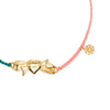 Wholesale Unisex Stacking Style Heart Bow Pendant Stainless Steel Electroplated 18K Gold Color Retention Bracelet