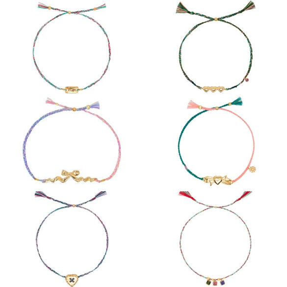 Wholesale Unisex Stacking Style Heart Bow Pendant Stainless Steel Electroplated 18K Gold Color Retention Bracelet