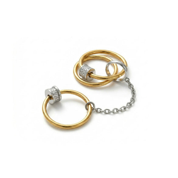 Wholesale Unisex Stacking Style Titanium Steel Electroplated Multiring Buckle Rings Accessories