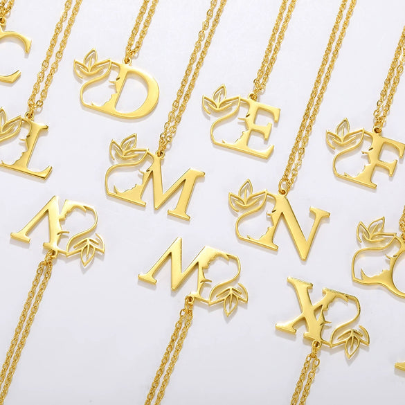 Wholesale Unisex Stainless Steel And Copper Letter Necklace With Hollow Portrait And Cross Chain Electroplated