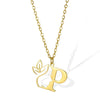 Wholesale Unisex Stainless Steel And Copper Letter Necklace With Hollow Portrait And Cross Chain Electroplated