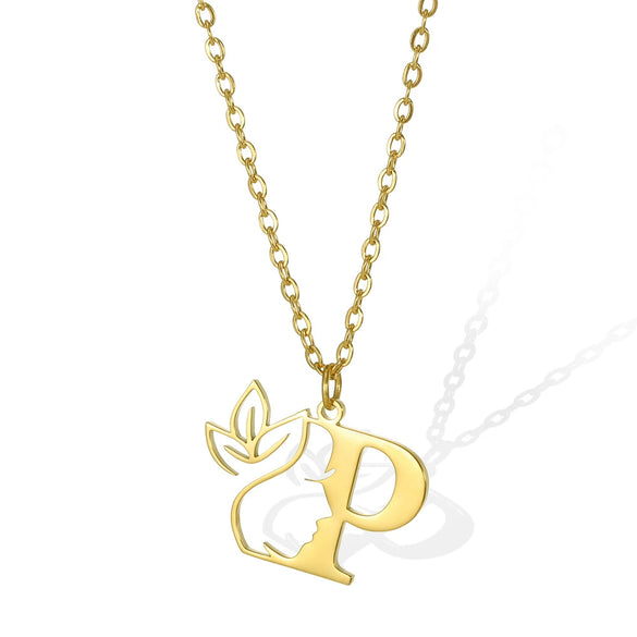 Wholesale Unisex Stainless Steel And Copper Letter Necklace With Hollow Portrait And Cross Chain Electroplated