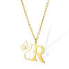 Wholesale Unisex Stainless Steel And Copper Letter Necklace With Hollow Portrait And Cross Chain Electroplated