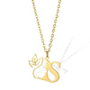 Wholesale Unisex Stainless Steel And Copper Letter Necklace With Hollow Portrait And Cross Chain Electroplated