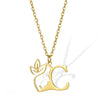 Wholesale Unisex Stainless Steel And Copper Letter Necklace With Hollow Portrait And Cross Chain Electroplated