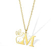 Wholesale Unisex Stainless Steel And Copper Letter Necklace With Hollow Portrait And Cross Chain Electroplated
