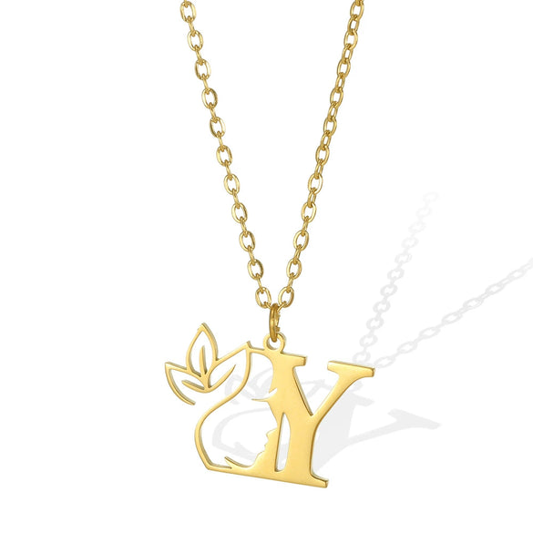 Wholesale Unisex Stainless Steel And Copper Letter Necklace With Hollow Portrait And Cross Chain Electroplated