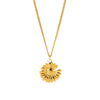 Wholesale Unisex Stainless Steel And Titanium Steel Flower Pendant Necklace With 18K Gold Plating
