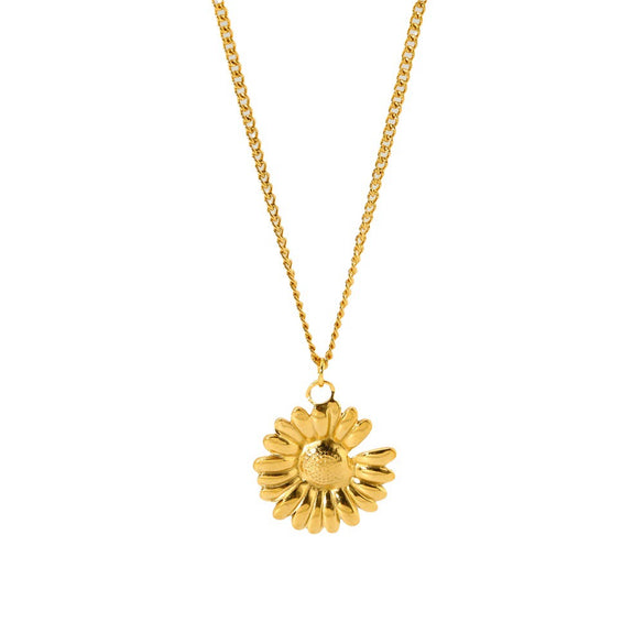 Wholesale Unisex Stainless Steel And Titanium Steel Flower Pendant Necklace With 18K Gold Plating