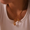 Wholesale Unisex Stainless Steel And Titanium Steel Flower Pendant Necklace With 18K Gold Plating