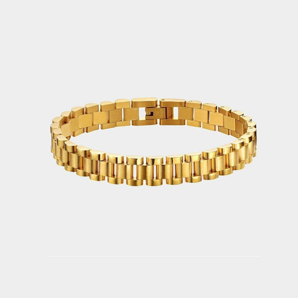 Wholesale Unisex Stainless Steel Business Style Adjustable Watch Chain Bracelet With Geometric Design And Electroplating Treatment