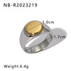 Wholesale Unisex Stainless Steel Casting Ring With Gold And Steel Color Matching Geometric Pattern 18K Furnace Vacuum Plated