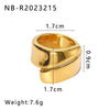 Wholesale Unisex Stainless Steel Casting Ring With Gold And Steel Color Matching Geometric Pattern 18K Furnace Vacuum Plated