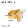 Wholesale Unisex Stainless Steel Casting Ring With Gold And Steel Color Matching Geometric Pattern 18K Furnace Vacuum Plated