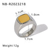 Wholesale Unisex Stainless Steel Casting Ring With Gold And Steel Color Matching Geometric Pattern 18K Furnace Vacuum Plated
