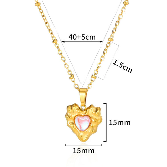 Wholesale Unisex Stainless Steel Cross Butterfly Heart Pendant Necklace With 18K Gold Plated Electroplating