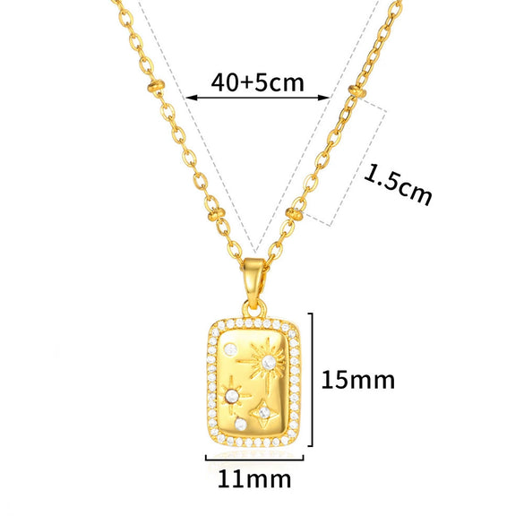 Wholesale Unisex Stainless Steel Cross Butterfly Heart Pendant Necklace With 18K Gold Plated Electroplating