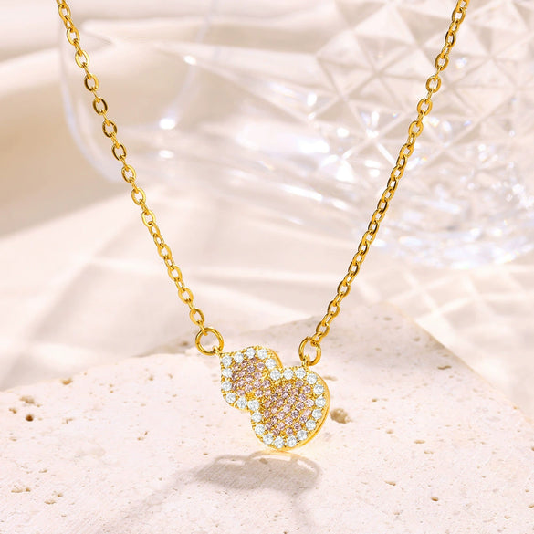 Wholesale Unisex Stainless Steel Cross Butterfly Heart Pendant Necklace With 18K Gold Plated Electroplating