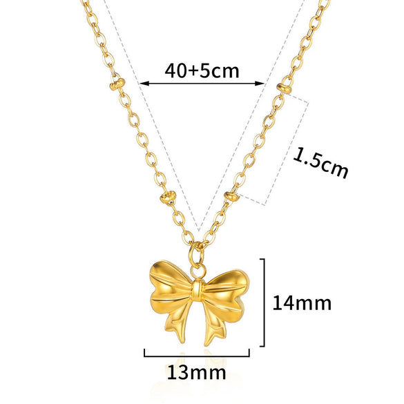 Wholesale Unisex Stainless Steel Cross Butterfly Heart Pendant Necklace With 18K Gold Plated Electroplating
