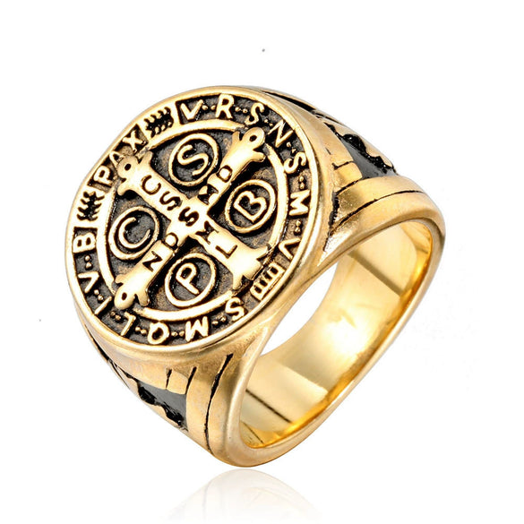 Wholesale Unisex Stainless Steel Cross Ring With Geometric Design And Polishing Finish