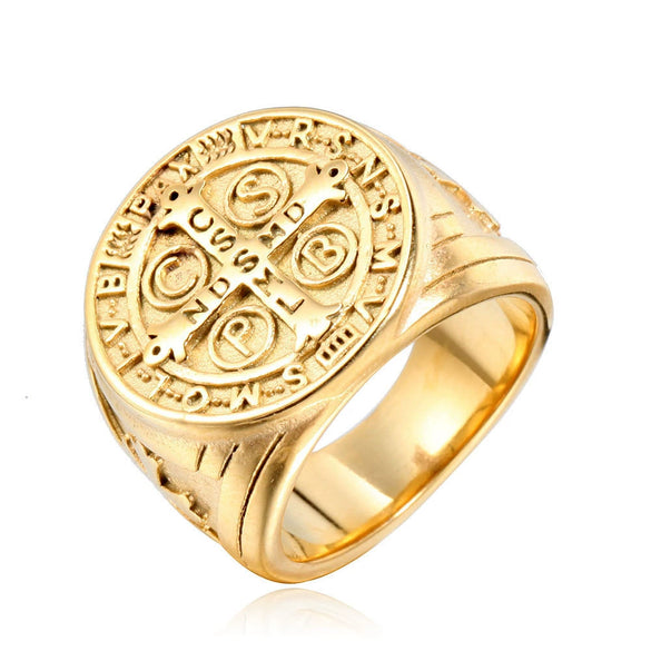 Wholesale Unisex Stainless Steel Cross Ring With Geometric Design And Polishing Finish