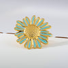 Wholesale Unisex Stainless Steel Electroplated Geometric Daisy Oildrip Ring With Niche And Floral Style