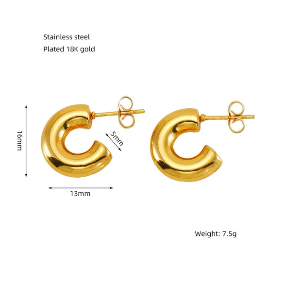Wholesale Unisex Stainless Steel Electroplated Geometric Round Woven Hoop Earrings With Ushaped And Star Patterns