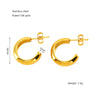 Wholesale Unisex Stainless Steel Electroplated Geometric Round Woven Hoop Earrings With Ushaped And Star Patterns
