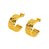 Wholesale Unisex Stainless Steel Electroplated Geometric Round Woven Hoop Earrings With Ushaped And Star Patterns